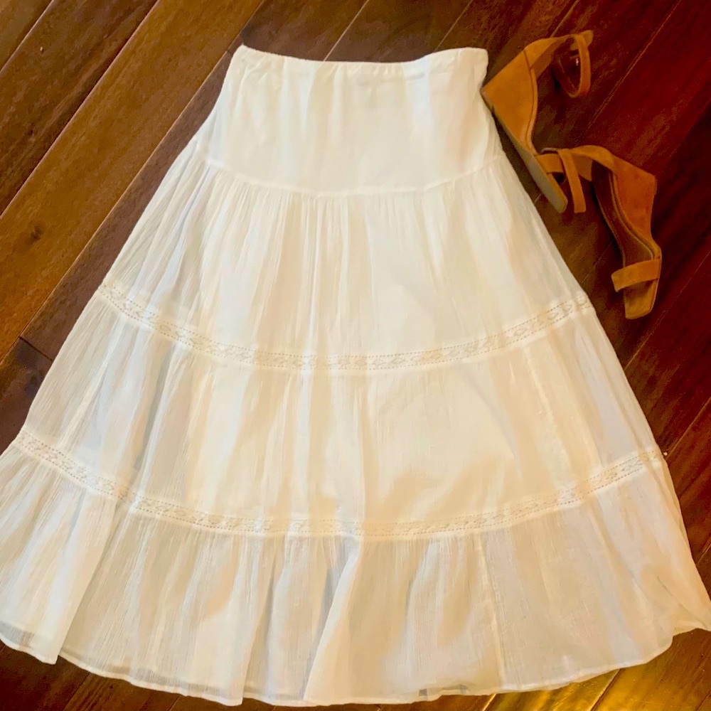 Boho gypsy tiered summer skirt sz Small